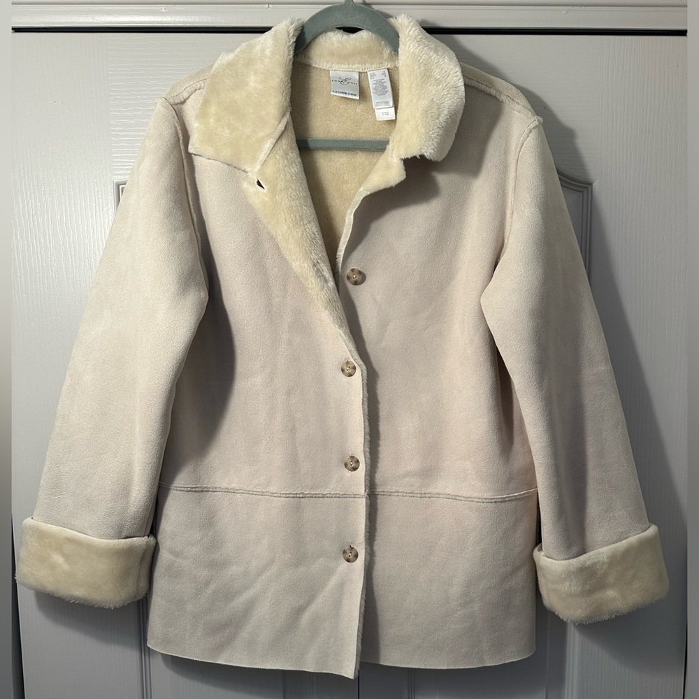 Emma James Faux Suede and Fur Jacket